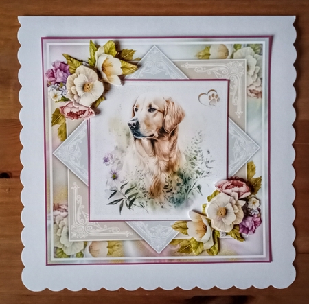 Floral Golden Retriever Mini Page Kit by Jackie Odonnell
