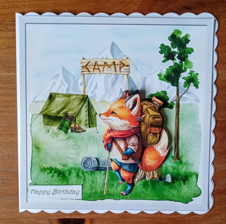 Fox out hiking 7x7 by Jackie Odonnell