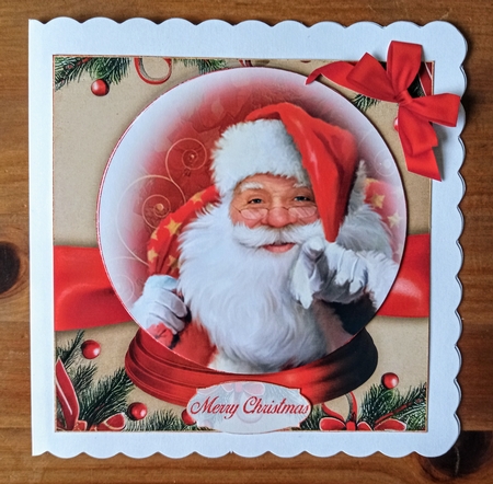 Santa Cheer Snow Globe Mini Kit    7X7 by Jackie Odonnell