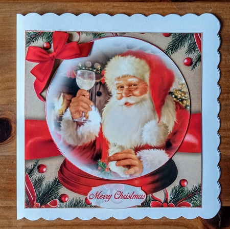 Santa Cheer Snow Globe Mini Kit    7X7 by Jackie Odonnell