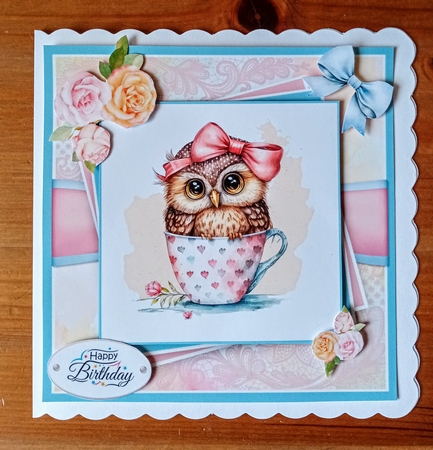 Tea Cup Owl Toppers Set by Jackie Odonnell