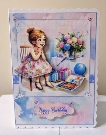 Birthday Girls Big Surprise A5 Topper and Decoupage by Jackie Odonnell