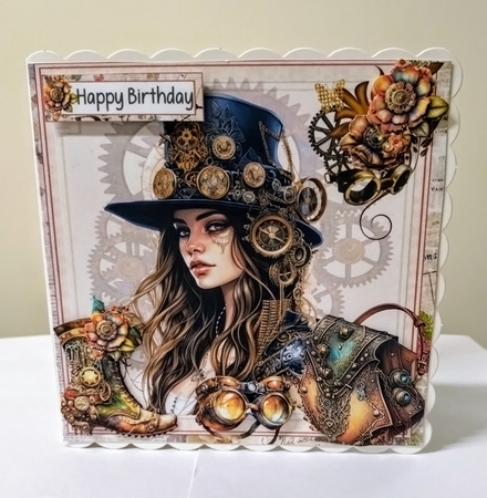 7x7 Steampunk lady choice of four mini kit by Jackie Odonnell