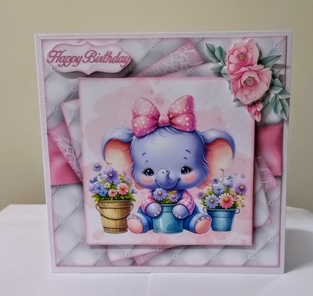 Elephants With Flowers Mini Kit by Jackie Odonnell