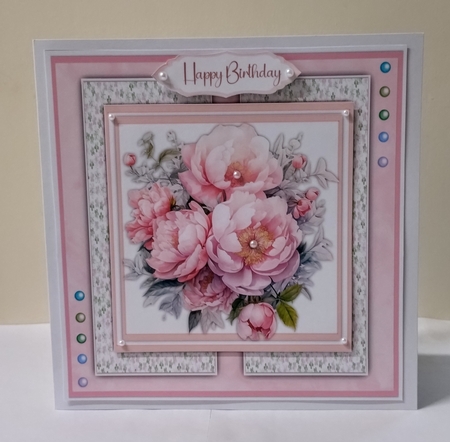 8x8 Mini Kit, Beautiful Pink Peony Roses by Jackie Odonnell
