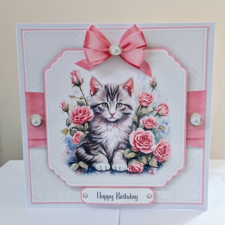 Kitten in Flowers No.9 by Jackie Odonnell