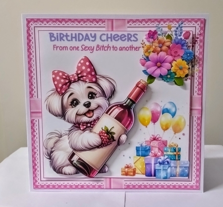 7x7 birthday wine from the pups choice of four mini kit by Jackie Odonnell