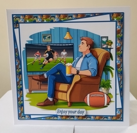 Rugby and a beer by Jackie Odonnell
