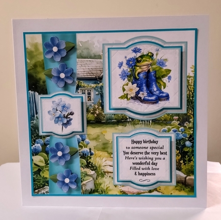 2 Panel frog/toad Birthday card front 2 by Jackie Odonnell