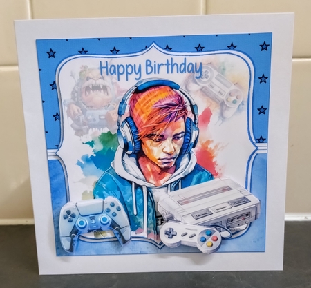 7x7 Gamer boy birthday choice of four mini kit by Jackie Odonnell