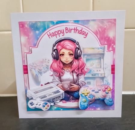 7x7 Gamer girl birthday choice of four mini kit by Jackie Odonnell