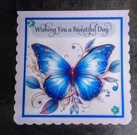 Electric Blue Butterfly Birthday by Jackie Odonnell