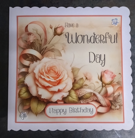 Peach Rose Wonderful Day by Jackie Odonnell