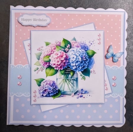 Hydrangea Vases Card & Toppers Set by Jackie Odonnell
