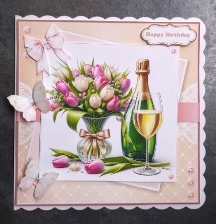 Female Champagne Celebration Card & Toppers Set by Jackie Odonnell