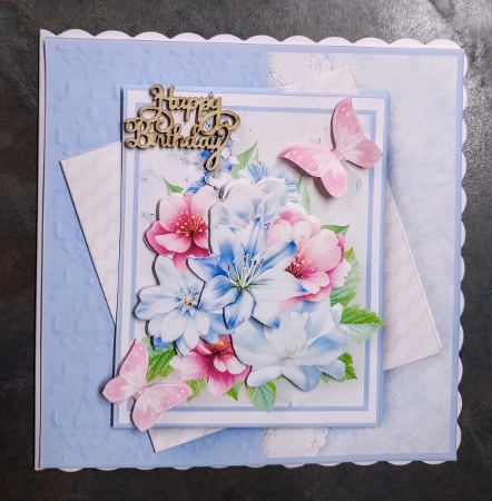 Pink and Blue Flowers - Multi Layer Card Mini Kit by Jackie Odonnell