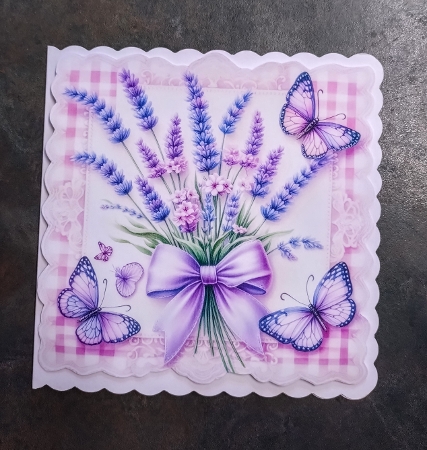 floral  butterfly on lace lavender 2 by Jackie Odonnell