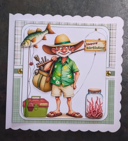 7x7 Lets go fishing birthday/fathers day choice of four mini kit by Jackie Odonnell