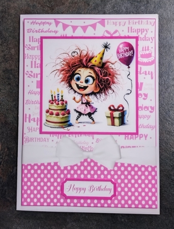 Quirky Girl Happy Birthday 1 Card Front 6x6 by Jackie Odonnell