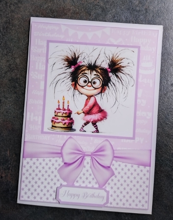 Quirky Girl Happy Birthday 2 Card Front 6x6 by Jackie Odonnell
