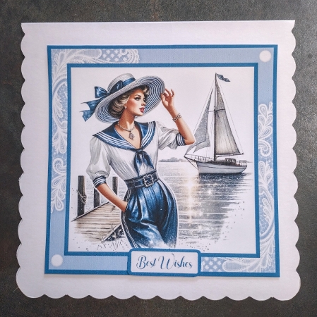 A Day on the Water Card Front With Matching Gift Tag 6x6 by Jackie Odonnell