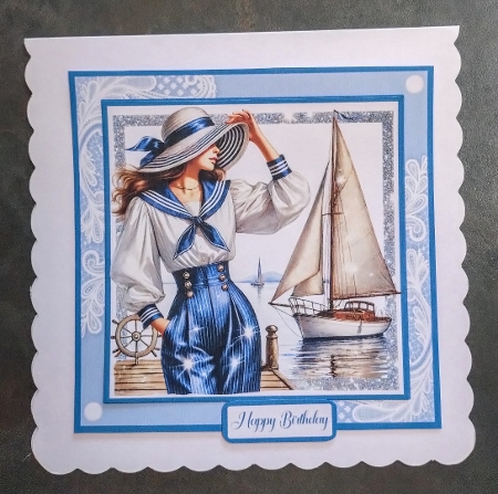 A Day on the Water Card Front With Matching Gift Tag 6x6 by Jackie Odonnell