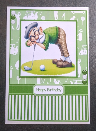 Golfing Grandpa 1 Card Front 7x5 by Jackie Odonnell