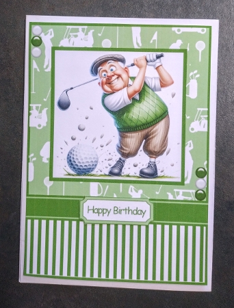 Golfing Grandpa 1 Card Front 7x5 by Jackie Odonnell