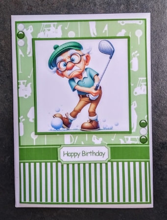 Golfing Grandpa 1 Card Front 7x5 by Jackie Odonnell