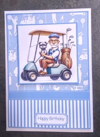 Golfing Grandpa 2 Card Front 7x5 by Jackie Odonnell