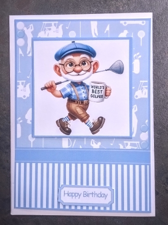 Golfing Grandpa 2 Card Front 7x5 by Jackie Odonnell