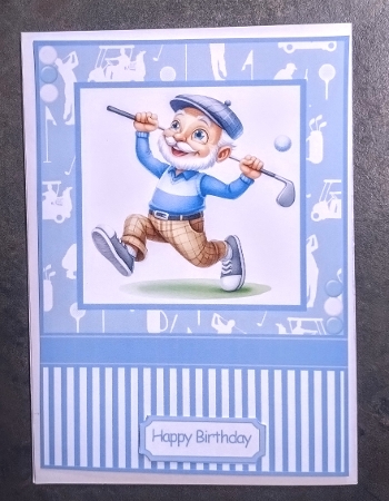 Golfing Grandpa 2 Card Front 7x5 by Jackie Odonnell