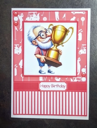 Golfing Grandpa 3 Card Front 7x5 by Jackie Odonnell