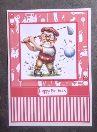 Golfing Grandpa 3 Card Front 7x5 by Jackie Odonnell