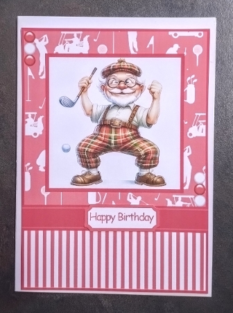 Golfing Grandpa 3 Card Front 7x5 by Jackie Odonnell