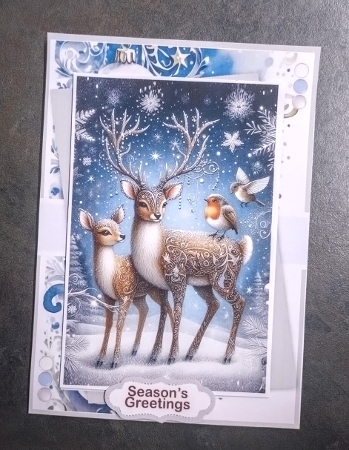 Festive Deer Greetings by Jackie Odonnell
