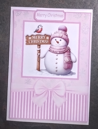 Christmas Snowman Card Front 5x7 by Jackie Odonnell
