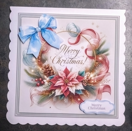 Poinsettia Christmas Wishes Scene by Jackie Odonnell