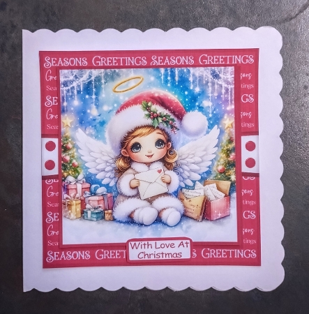 Christmas Angels 4 Card Front With Matching Gift Tag 6x6 by Jackie Odonnell