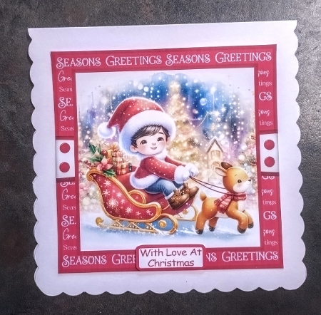 Christmas Boys 1 Card Front With Matching Gift Tag 6x6 by Jackie Odonnell