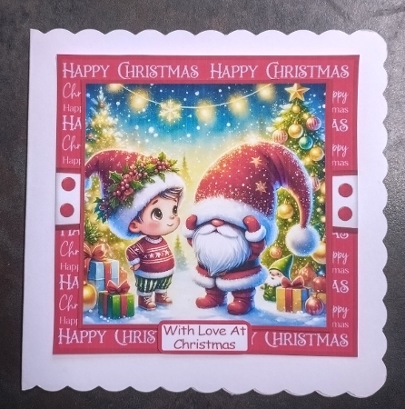 Christmas Boys 2 Card Front With Matching Gift Tag 6x6 by Jackie Odonnell