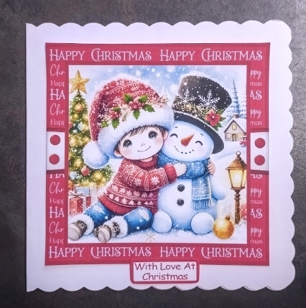 Christmas Boys 3 Card Front With Matching Gift Tag 6x6 by Jackie Odonnell