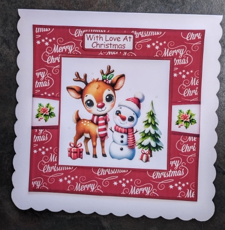 Christmas Baby Reindeers 1 Card Front 6x6 by Jackie Odonnell