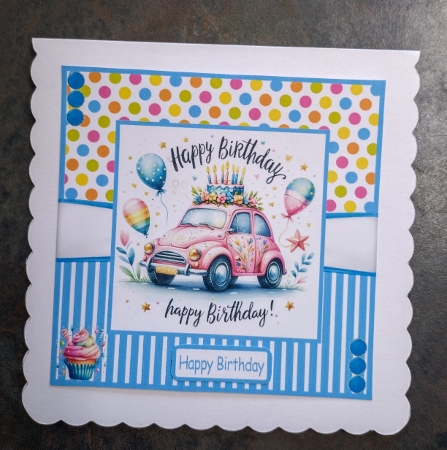 Birthday Cars Card Front 6x6 by Jackie Odonnell