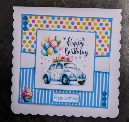 Birthday Cars Card Front 6x6 by Jackie Odonnell
