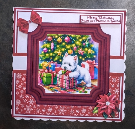 7x7 6x6 5x7 - CHRISTMAS WESTIE by Jackie Odonnell
