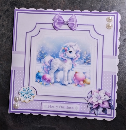 7x7, 6x6, 5x7 CHRISTMAS UNICORN by Jackie Odonnell