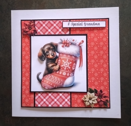 Puppys Christmas Stockings by Jackie Odonnell