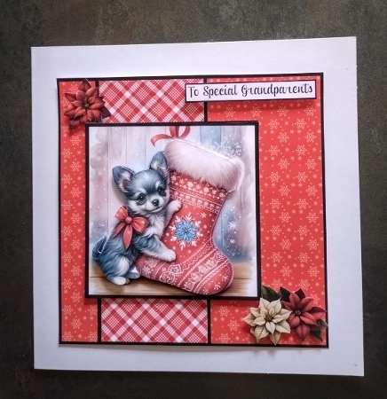 Puppys Christmas Stockings by Jackie Odonnell