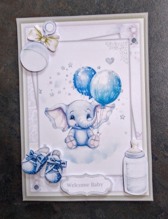  Set of 3 ~ Baby Elephant Greetings Mini Kit by Jackie Odonnell